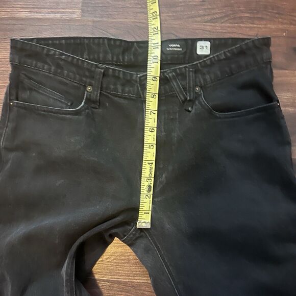 Volcom Vorta Slim Straight True To This Black Jeans Sz 31 Grunge Skater Biker - Picture 5 of 10